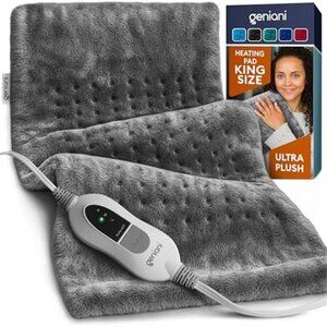 Electric Heating Pad for Back Neck Shoulder Pain Relief Moist Heat Machine Washa